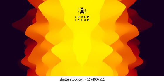 Abstract wavy background with reflection. Trendy gradients with symmetry. Dynamic effect. Modern screen vector design for mobile app. and wed. Can be used for advertising, marketing, presentation.