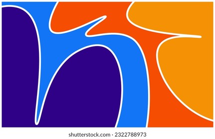 Abstract wavy background. Retro groovy hippie 70s color. Vector illustration