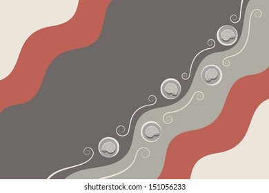 abstract wavy background with sea shells