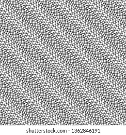 Abstract wavy background. Seamless line pattern with optical illusion of movement.