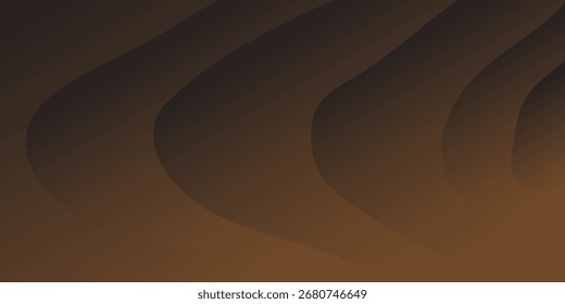 Abstract wavy background with smooth flowing lines in warm brown gradient tones, perfect for modern design, texture art, and creative digital projects.