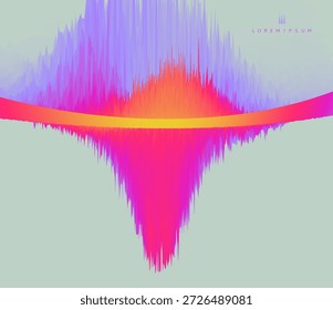 Abstrakter wellenförmiger Hintergrund. Schallwelle. Dynamischer Effekt. Big Data. Farbverlauf. Vektorgrafik für Broschüre, Poster, Umschlag, Karte, Präsentation, Flyer oder Banner.