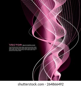 Abstract wavy background with sparkles. Vector.
