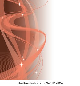 Abstract wavy background with sparkles. Vector.