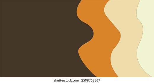 Abstract Wavy Background: A stylish, abstract background with a series of overlapping, wavy shapes in a palette of warm, earthy tones.