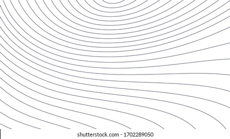 Abstract wavy background. Thin dark lines on white. Editable stroke.