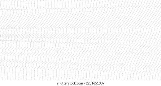 Abstract wavy background. Thin line on white. Abstract particle structure background