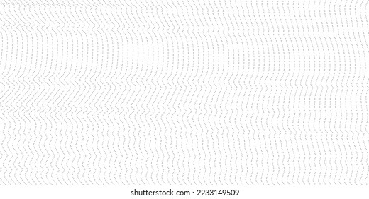 Abstract wavy background. Thin line on white. Abstract particle structure background