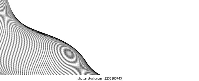 Abstract wavy background. Thin line wavy abstract vector background. Curve wave seamless pattern. Line art striped graphic template
