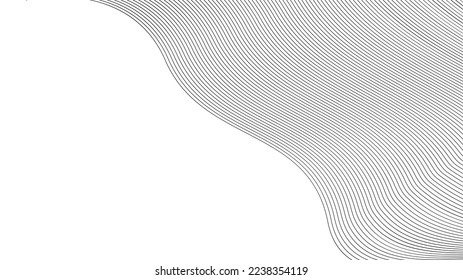 Abstract wavy background. Thin line wavy abstract vector background. Curve wave seamless pattern. Line art striped graphic template
