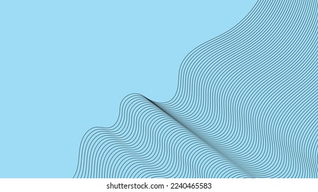 Resumen de fondo ondulado. Fondo vectorial abstracto ondulado de línea delgada. Patrón de onda de curva sin fisuras. Plantilla de gráfico de rayas de líneas