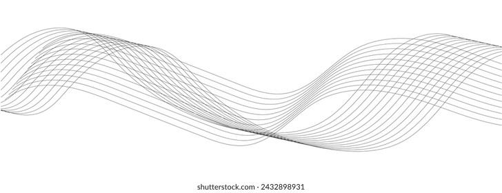  Abstract wavy background. Thin line wavy abstract vector background. Curve wave seamless pattern. Line art striped graphic template design
