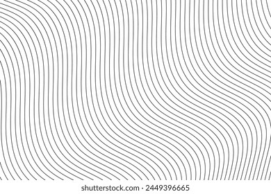 Abstract wavy background. Thin line on white.