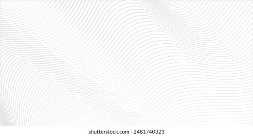 Abstract wavy background. Thin line on white.