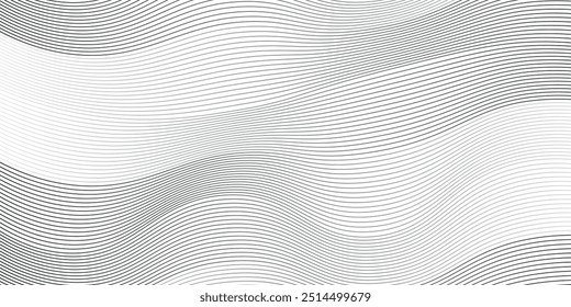 Abstract wavy background. Thin line on white.