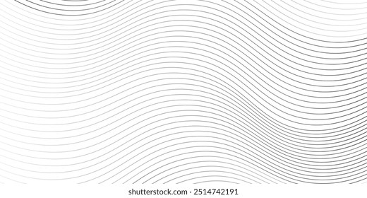 Abstract wavy background. Thin line on white. line vector ilustration