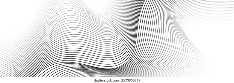 Abstract wavy background. Thin line on white. vector ilustration