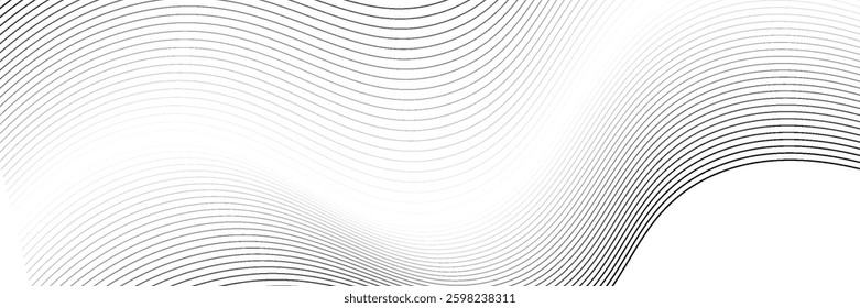 Abstract wavy background. Thin line on white. vector ilustration