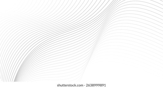 Abstract wavy background. Thin line on white.
