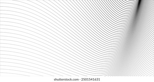 Abstract wavy background. Thin lines on white. Vector illustration.