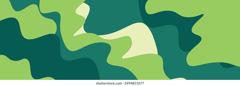 Abstractas fondo ondulado. Ilustración vectorial de Formas onduladas verdes, modernas.