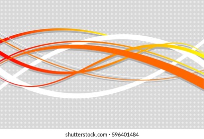 Abstract wavy background. Vector illustration. Wavy lines on a dotted gray background