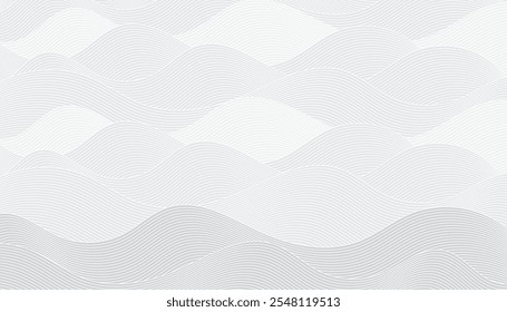 Fondo ondulado Abstractas con curvas blancas y patrones que fluyen. Concepto de estilo japonés