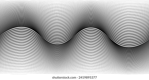 Abstract wavy background. White thin line.vector illustration