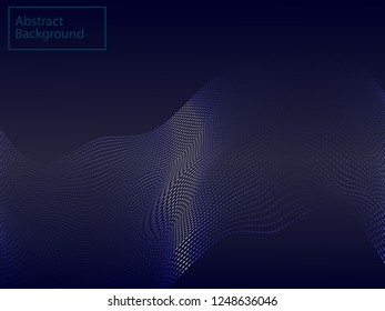 Abstract wavy background.Glowing waves on a dark background.Modern vector techno background