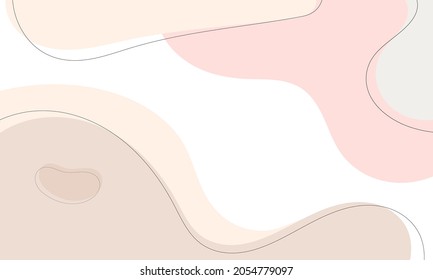 fondo ondulado abstracto. Dibujaron a mano varias formas y objetos de garabatos. Ilustraciones vectoriales modernas y modernas. Papel minimalista liso. Cada fondo está aislado. Colores pasteles