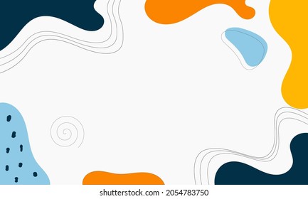 abstract wavy backgrounds. Hand drawn various shapes and doodle objects. Contemporary modern trendy vector illustrations. Every background is isolated. Minimalist template.