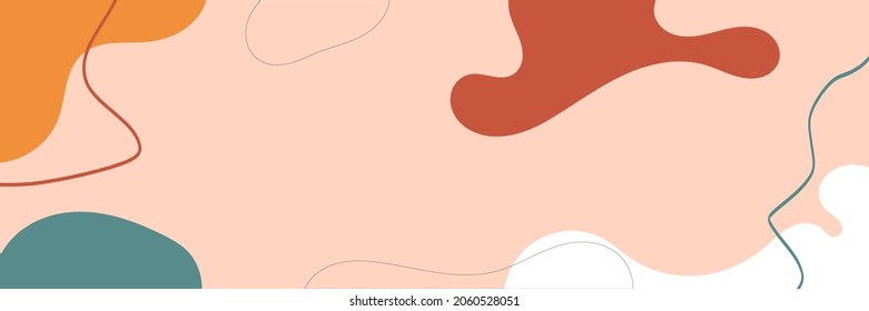 abstract wavy backgrounds. Hand drawn various shapes and doodle objects. Contemporary modern trendy vector illustrations. Every background is isolated. Pastel colors