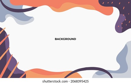 Abstract wavy backgrounds. Hand drawn various shapes and doodle objects. Modern trendy vector illustrations. 