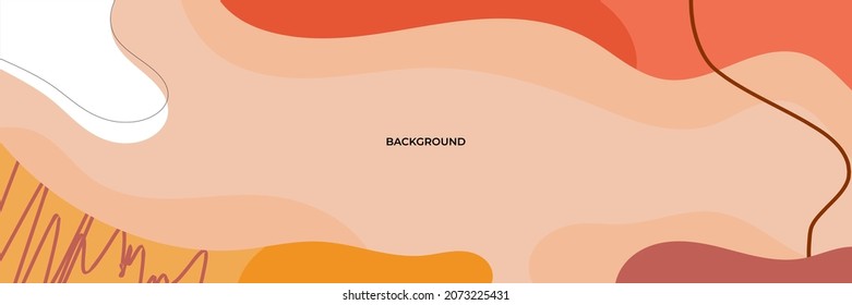 abstract wavy backgrounds. Hand drawn various shapes and doodle objects. Contemporary modern trendy vector illustrations. Pastel colors