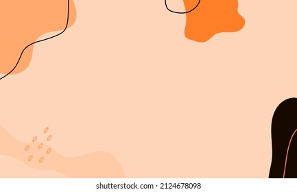abstract wavy backgrounds. Hand drawn various shapes and doodle objects. Contemporary nature modern trendy vector illustrations. Every background is isolated. Pastel colors
