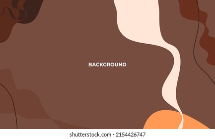 Abstract wavy backgrounds. Hand drawn various shapes and doodle objects. Contemporary organic modern trendy vector illustrations. Every background is isolated. chocolate colors