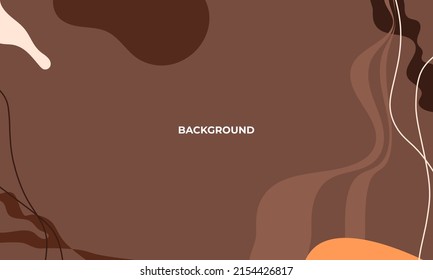 Abstract wavy backgrounds. Hand drawn various shapes and doodle objects. Contemporary organic modern trendy vector illustrations. Every background is isolated. chocolate colors