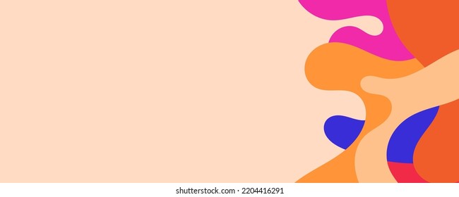 abstract wavy backgrounds. Hand drawn various shapes and doodle objects. Contemporary modern trendy vector illustrations. Every background is isolated. Pastel colors