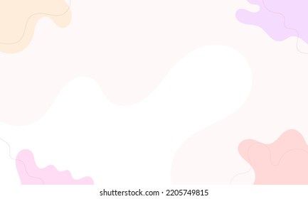 Abstract wavy backgrounds. Hand drawn various shapes and doodle objects. Contemporary organic modern trendy vector illustrations. Every background is isolated. Pastel colors