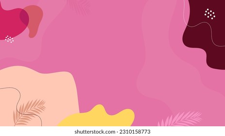 Abstract wavy backgrounds. Hand drawn various shapes and doodle objects. Contemporary modern trendy vector illustrations. Summer vibes concept. Pastel colors
