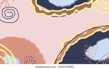 abstract wavy backgrounds. Hand drawn various shapes 