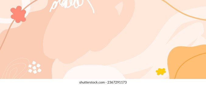 Abstract wavy backgrounds. Hand drawn various shapes and doodle objects. Contemporary organic modern trendy vector illustrations. Every background is isolated. Pastel colors