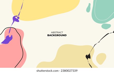 Abstract wavy backgrounds. Hand drawn various shapes and doodle objects. Contemporary organic modern trendy vector illustrations. Every background is isolated. Pastel colors