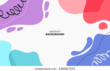 Abstract wavy backgrounds. Hand drawn various shapes and doodle objects. Contemporary organic modern trendy vector illustrations. Every background is isolated. Pastel colors