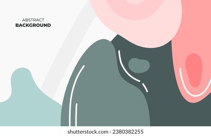 Abstract wavy backgrounds. Hand drawn various shapes and doodle objects. Contemporary organic modern trendy vector illustrations. Every background is isolated. Pastel colors