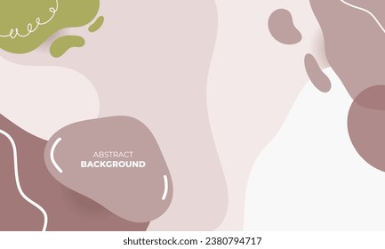 Abstract wavy backgrounds. Hand drawn various shapes and doodle objects. Contemporary organic modern trendy vector illustrations. Every background is isolated. Pastel colors