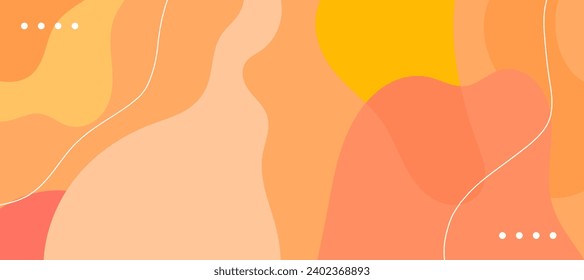 Abstract wavy backgrounds. Hand drawn various shapes and doodle objects. Contemporary organic modern trendy vector illustrations. Every background is 