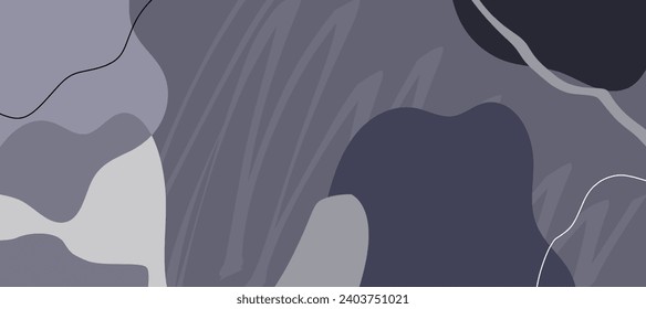 Abstract wavy backgrounds. Hand drawn various shapes and doodle objects. Contemporary organic modern trendy vector illustrations. Every background isolated.