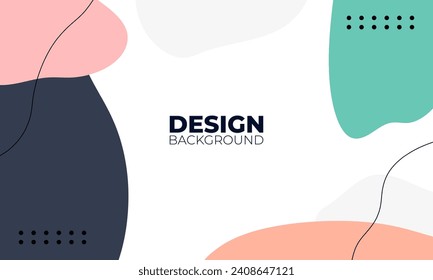 Abstract wavy backgrounds. Hand drawn various shapes and doodle objects. Contemporary organic modern trendy vector illustrations. Every background is isolated. Pastel colors