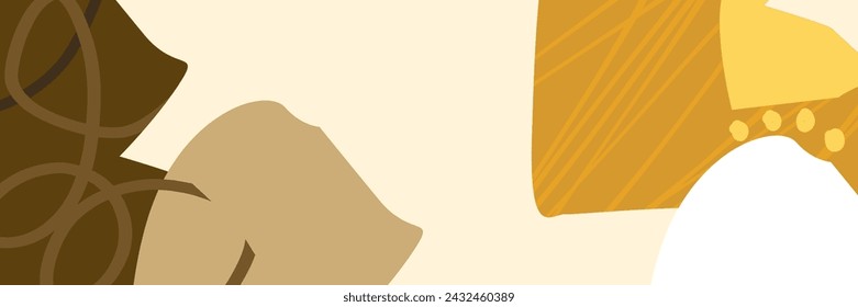 Fondos ondulados abstractos. Dibujado a mano varias formas y objetos garabatos. Ilustraciones de vectores de moda orgánicas modernas contemporáneas. Cada fondo está aislado. Colores pastel